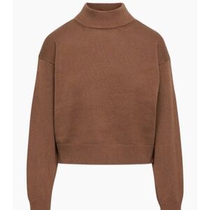 Like New Aritzia Wilfred Free mockneck sweater size small in cognac
